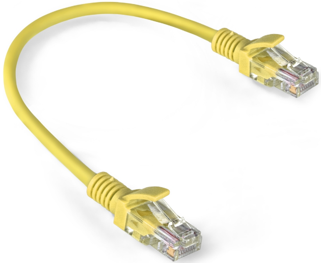 Кабель патч-корд U/UTP 5e кат. 0.3м Exegate UTP-RJ45-RJ45-5e-0,3M-LSZH-YL