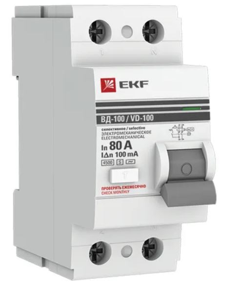 УЗО EKF elcb-2-80-100S-em-pro