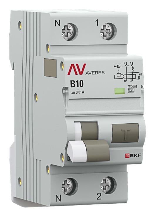 Автомат дифференциальный EKF rcbo6-1pn-10B-10-a-av