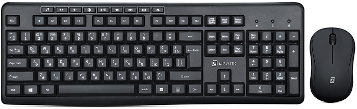 Клавиатура и мышь wireless Oklick 225M