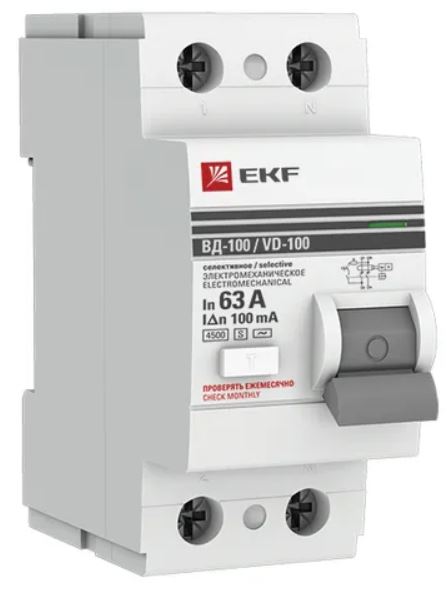УЗО EKF elcb-2-63-100S-em-pro