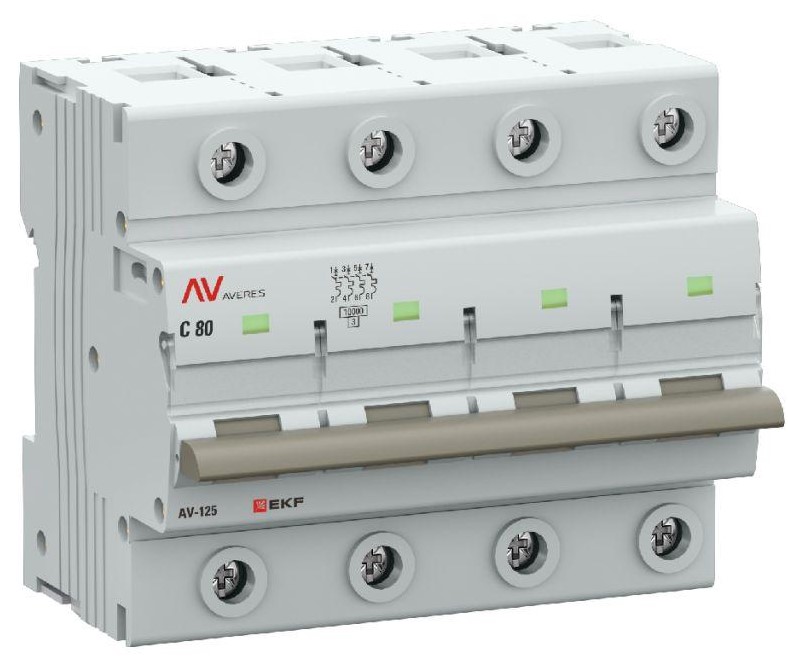 Автоматический выключатель EKF mcb125-4-80C-av