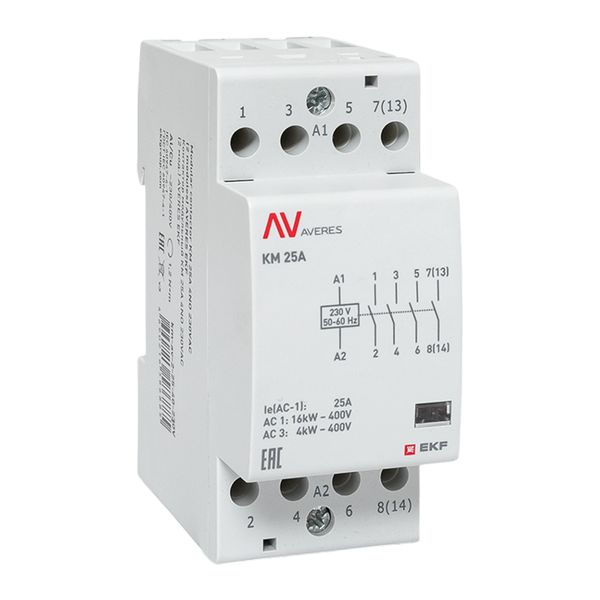 Контактор модульный EKF km-av-2-25-40-230V