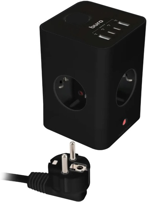 Удлинитель сетевой Buro BU-PTE4.1UC-PLUS-B