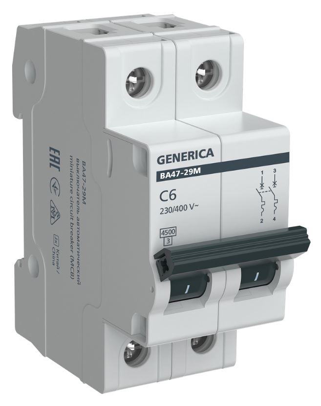 Автоматический выключатель GENERICA MVA21-2-006-C-G