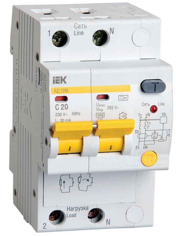 Автомат дифференциальный IEK MAD12-2-020-C-030