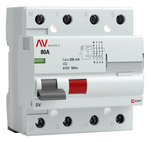 УЗО EKF rccb-4-80-300-ac-av