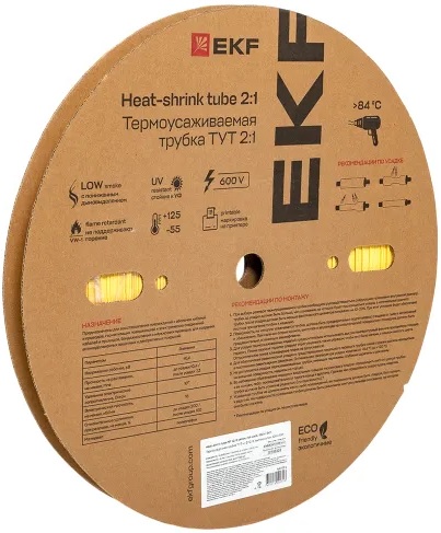 Термоусаживаемая трубка EKF tut-12-y