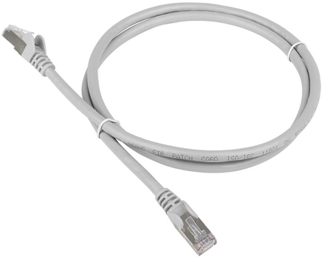 Кабель патч-корд F/UTP 5e кат. 1м Lanmaster LAN-PC45/S5E-1.0-GY