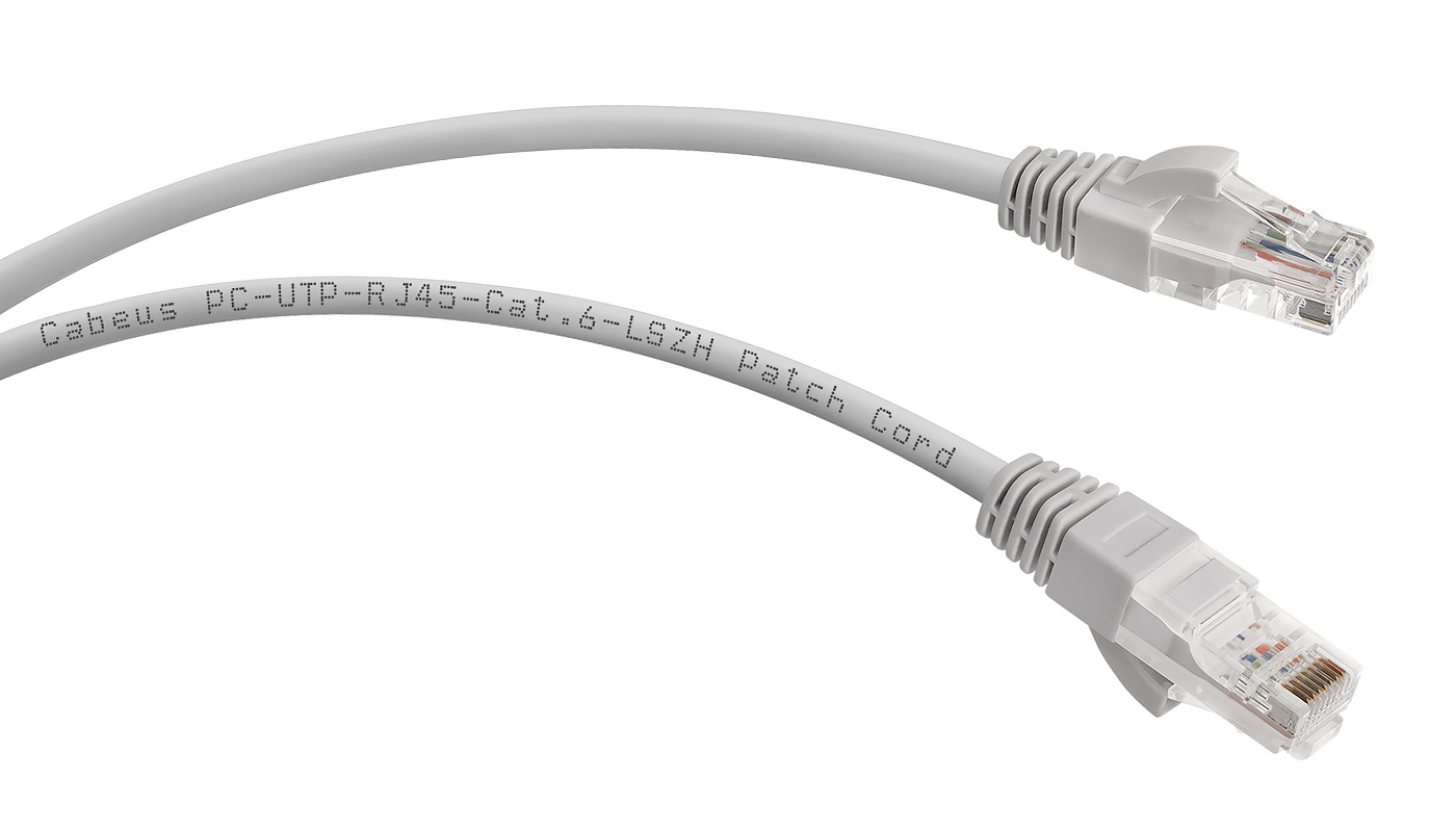 Кабель патч-корд U/UTP 6 кат. 1м Cabeus PC-UTP-RJ45-Cat.6-1m-LSZH