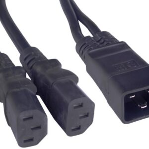 Кабель питания Cabeus PC-IEC20-2xIEC13-1.5-0.3M