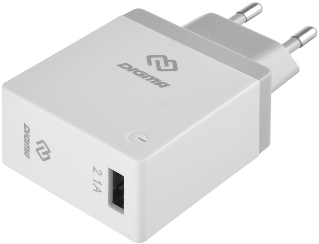 Зарядное устройство сетевое Digma DGWC-1U-2.1A-WG
