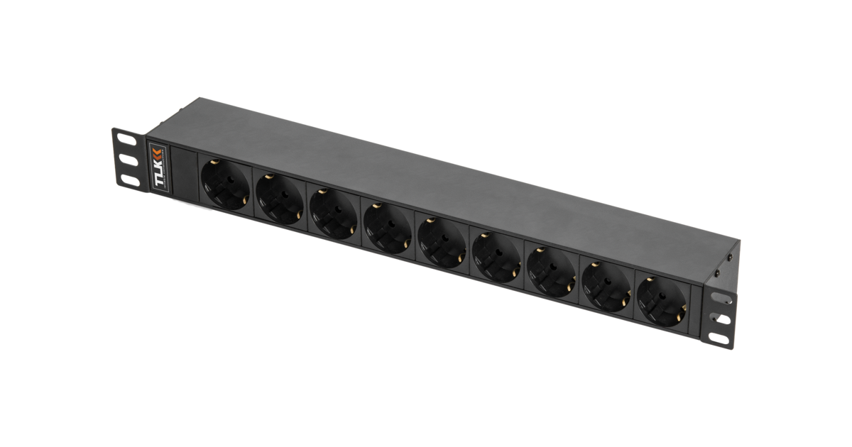 Блок розеток 19", 9 розеток TLK TLK-RSC09-MF-01-BK