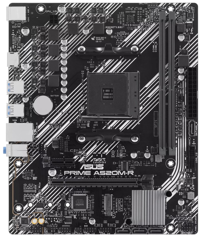 Материнская плата ASUS PRIME A520M-R, AM4, AMD A520, mATX