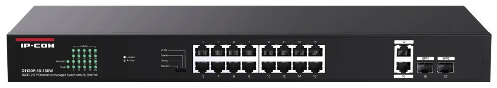 Коммутатор неуправляемый IP-Com G1120P-16-150W