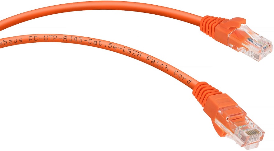 Кабель патч-корд U/UTP 6 кат. 5м Cabeus PC-UTP-RJ45-Cat.6-5m-OR-LSZH