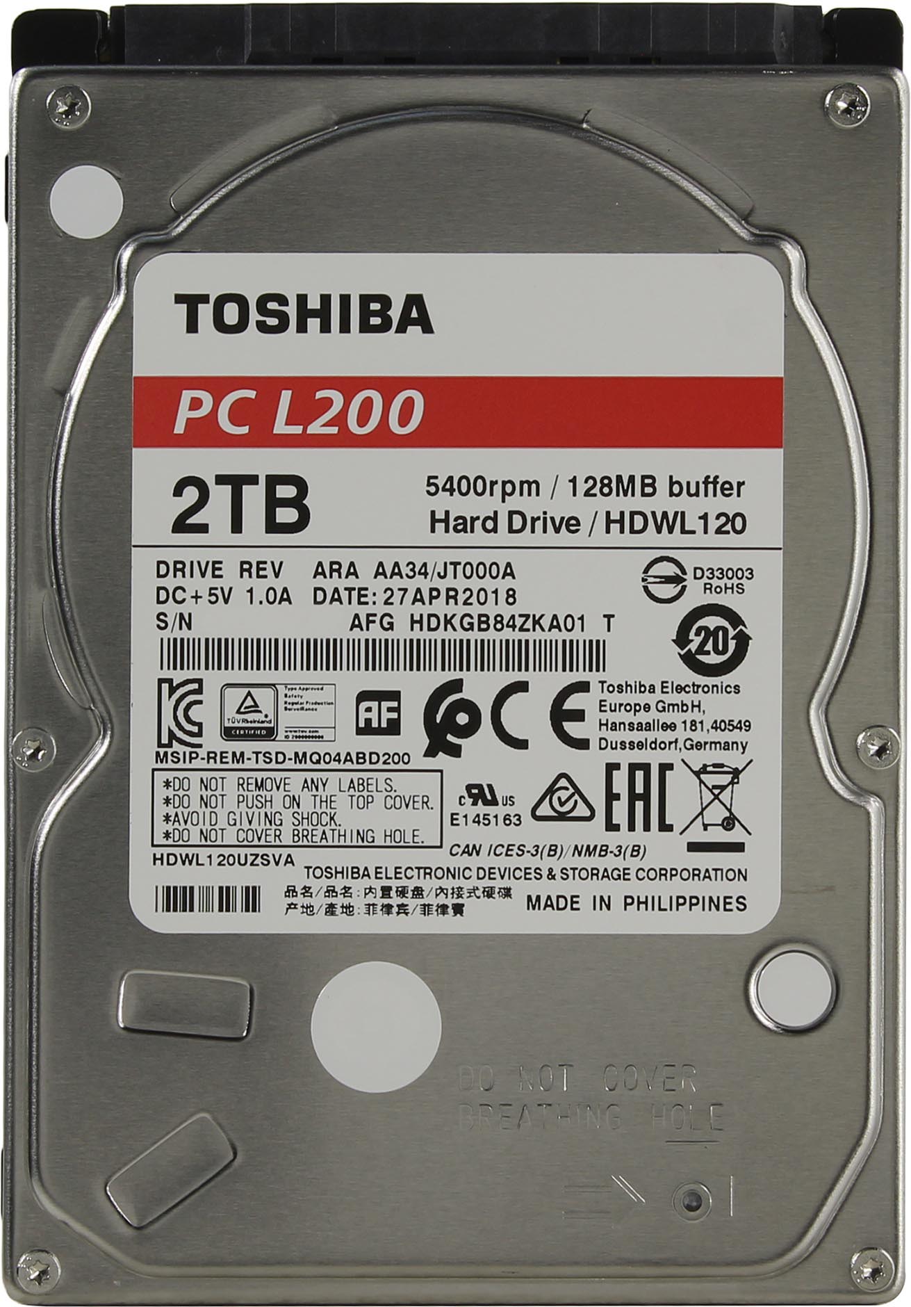 Жесткий диск 2TB SATA 6Gb/s Toshiba HDWL120UZSVA