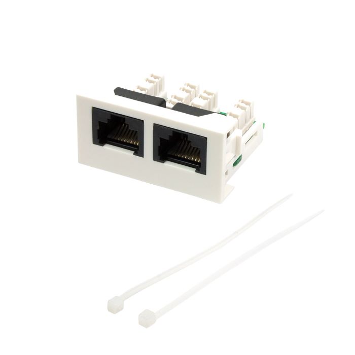 Вставка Lanmaster LAN-WA-LP-2x45/5E-WH