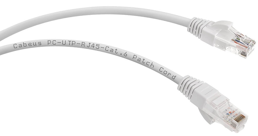 Кабель патч-корд U/UTP 6 кат. 0.5м Cabeus PC-UTP-RJ45-Cat.6-0.5m-WH-LSZH