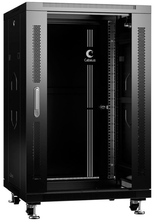 Шкаф напольный 19", 18U Cabeus SH-05C-18U60/80-BK