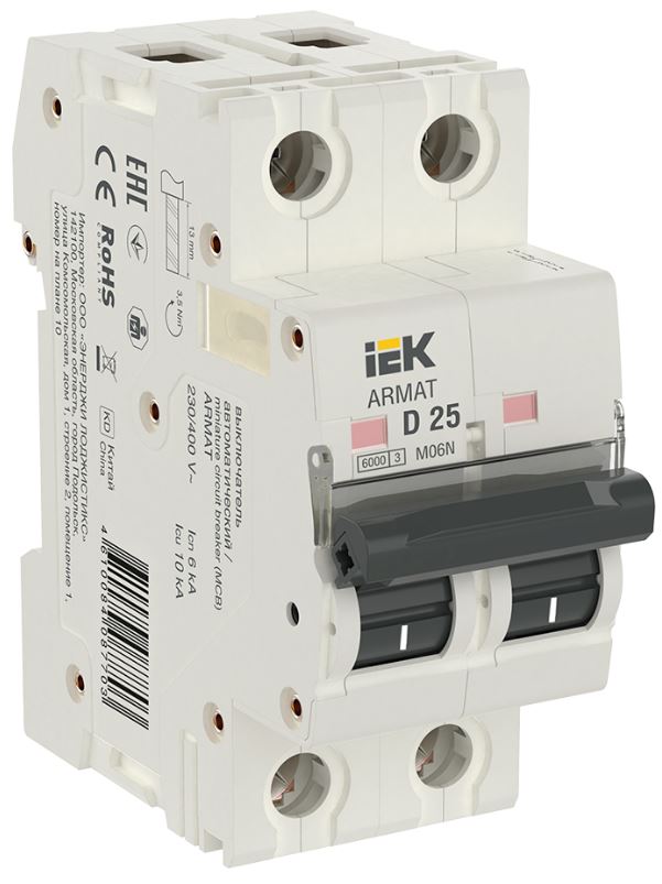 Автоматический выключатель IEK AR-M06N-2-D025