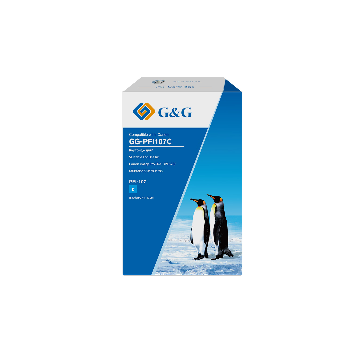 Тонер-картридж G&G GG-PFI107C Голубой