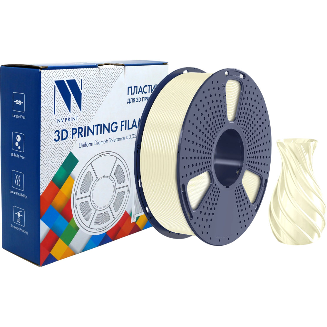 Пластик для 3D принтера NV Print NV-3D-TPU-SILK-CREAM-WHITE