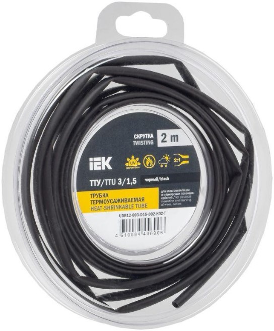 Трубка термоусадочная IEK UDR12-003-D15-002-K02-T