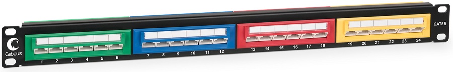 Патч-панель Cabeus PLCOL-24-Cat.5e-Dual
