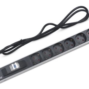 Блок розеток 19", 6 розеток Cabeus PDU-6P-B-2EU