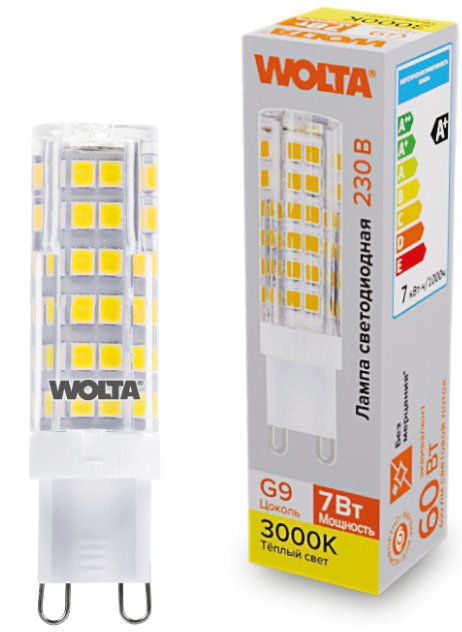 Лампа светодиодная WOLTA WSTD-JCD-7W3KG9-C