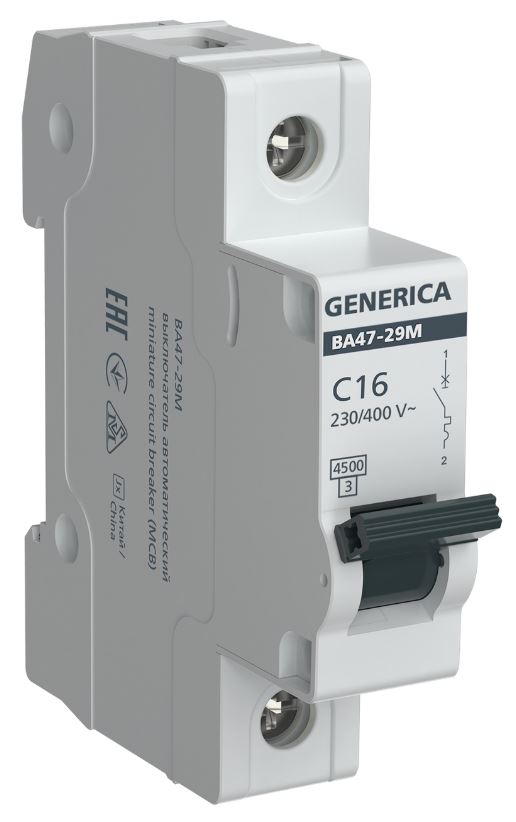 Автоматический выключатель GENERICA MVA21-1-016-C-G