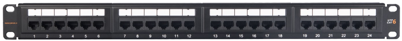 Патч-панель NikoMax NMC-RP24UE2-ES-1U-BK