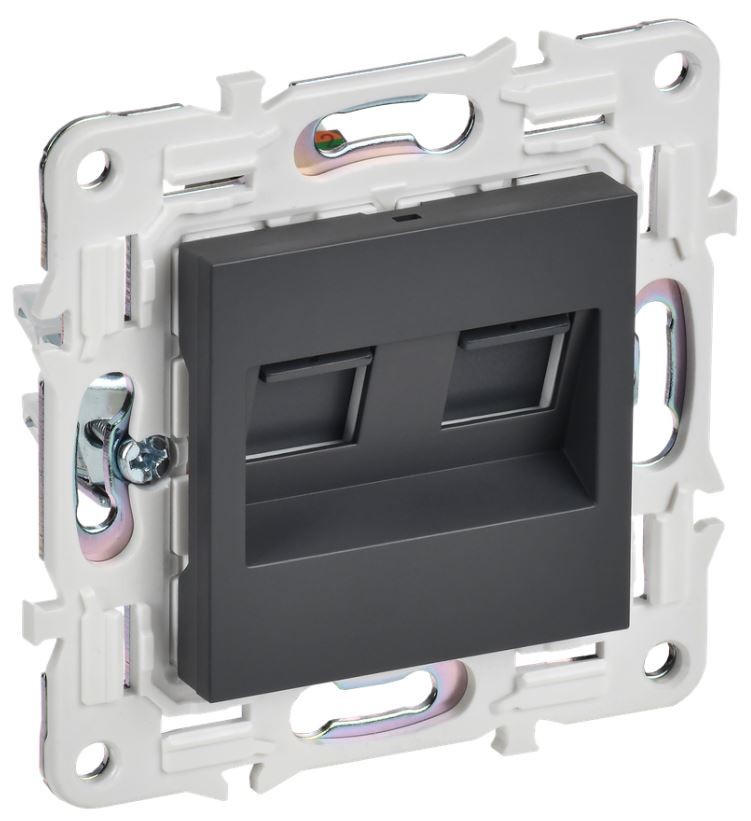 Розетка компьютерная двойная IEK SK-K20-2-K48
