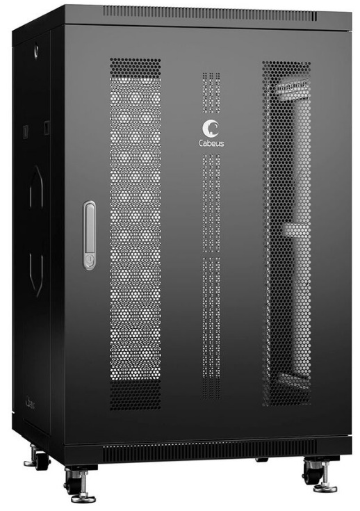Шкаф напольный 19", 18U Cabeus ND-05C-18U60/100-BK