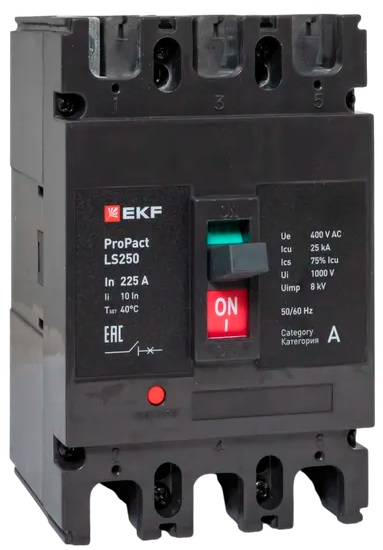 Автоматический выключатель в литом корпусе EKF mccb-250-25-3-225-ls