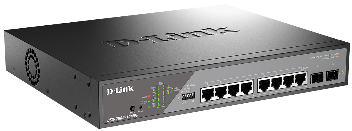 Коммутатор управляемый D-link DSS-200G-10MPP/A1A