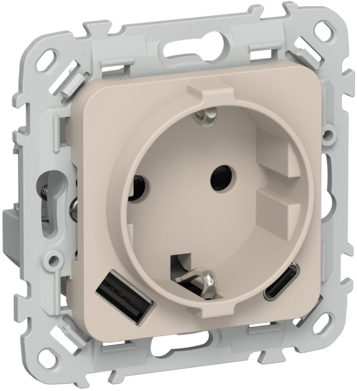 Розетка с заземлением IEK FI-R14-16-1-U22-020-K88