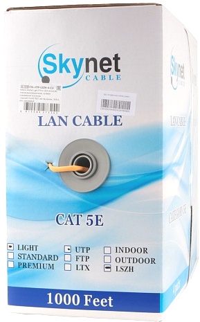 Кабель витая пара U/UTP 5e кат. 4 пары SkyNet CSL-UTP-LSZH-4-CU