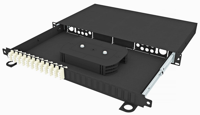 Кросс оптический стоечный TopLAN КРСв-Top-1U-48LC/U-OM2-BK