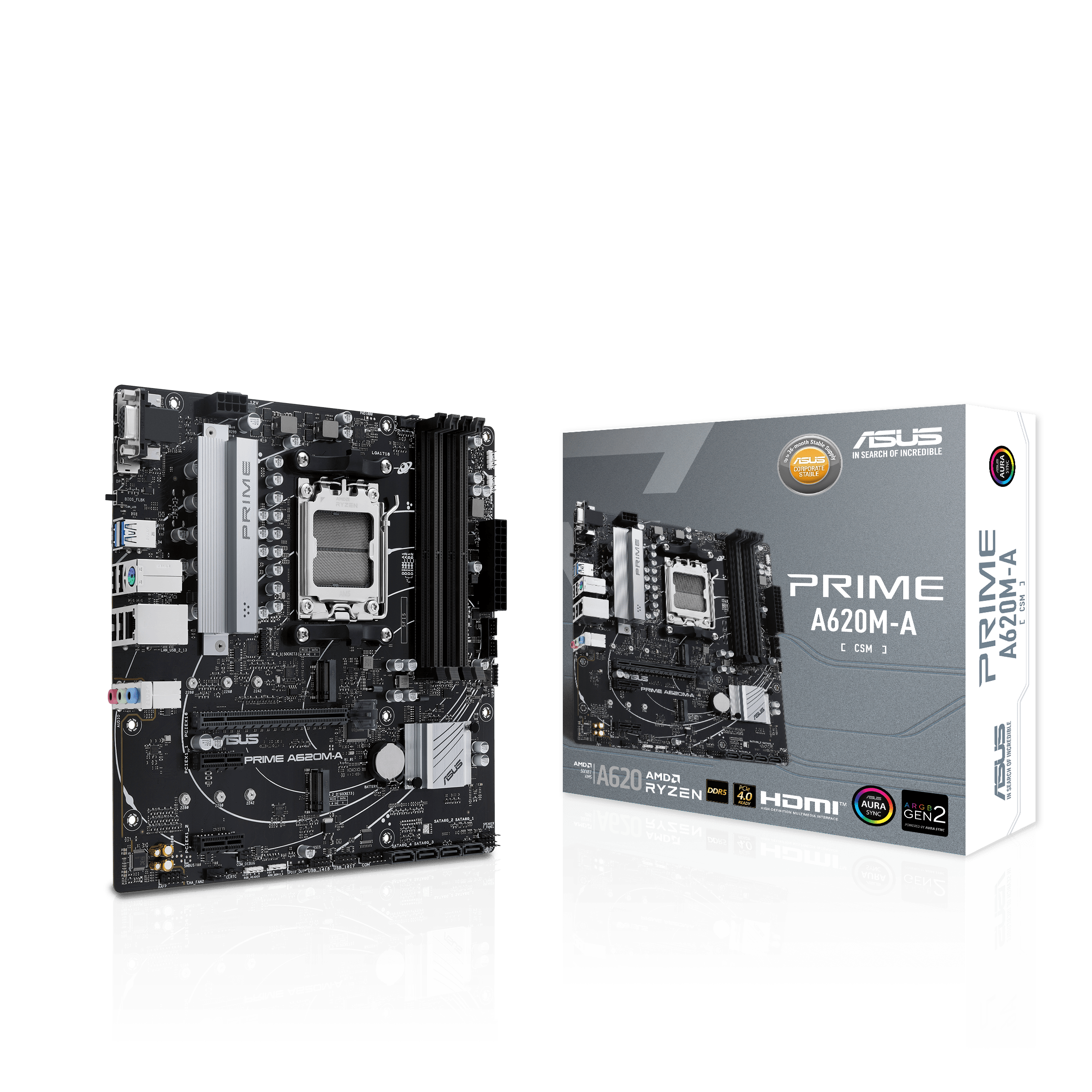 Материнская плата ASUS PRIME A620M-A-CSM, AM5, AMD A620, mATX