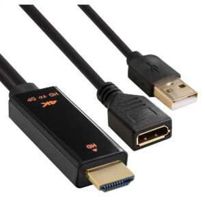 Переходник DisplayPort (F) - HDMI (M) + USB, 0.25м, ExeGate EX294714RUS