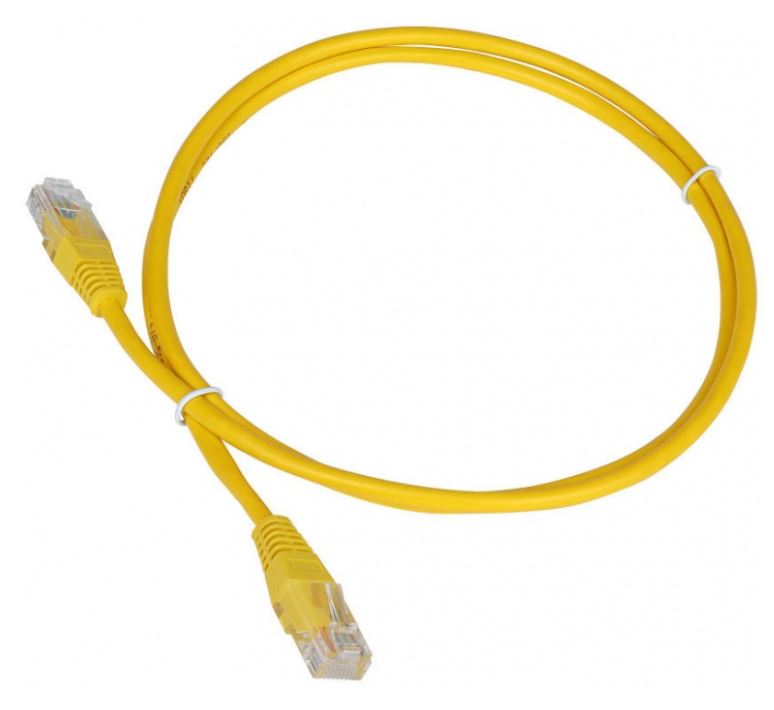 Кабель патч-корд U/UTP 5e кат. 0.5м TWT TWT-45-45-0.5-YL