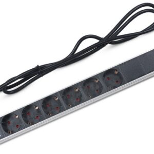 Блок розеток 19", 6 розеток Cabeus PDU-6P-2EU