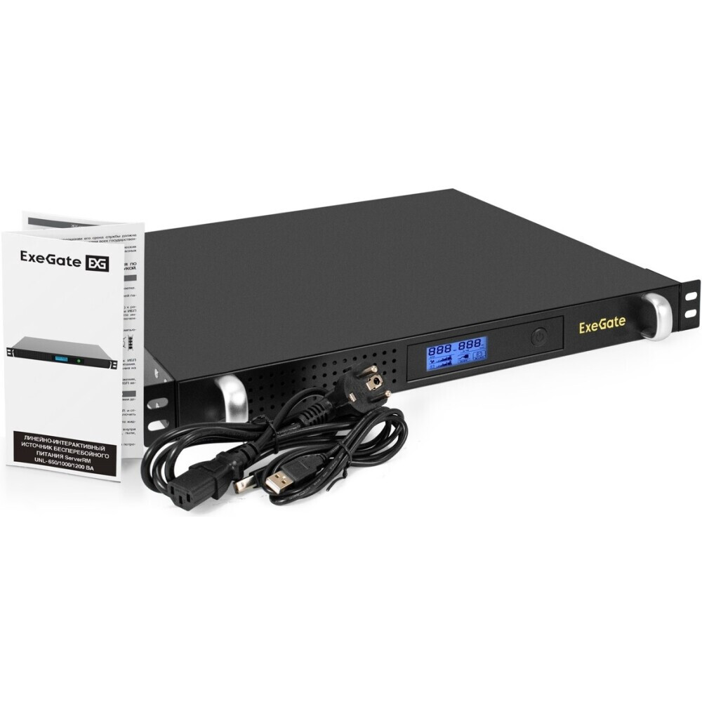 ИБП ExeGate ServerRM UNL-1000.LCD.AVR.6C13.RJ.USB.1U