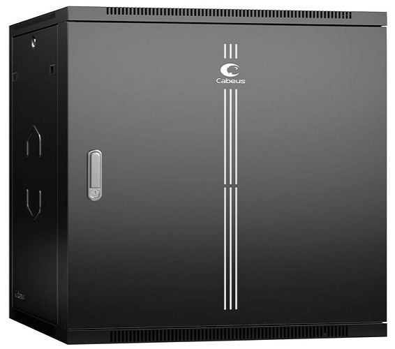 Шкаф настенный 19", 12U Cabeus SH-05F-12U60/45m-R-BK