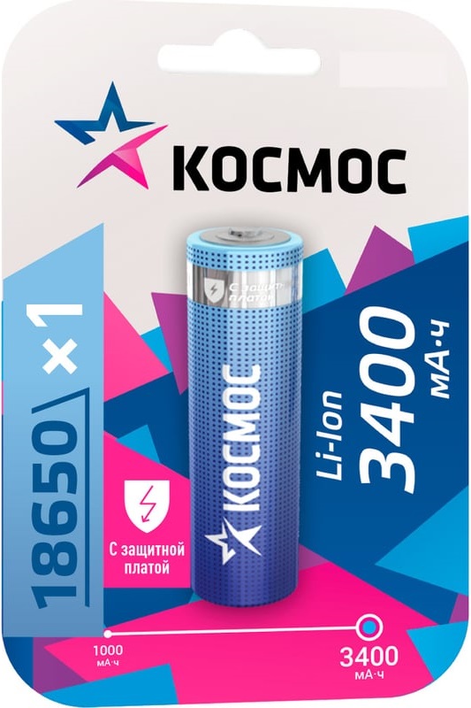 Аккумулятор Космос KOC18650Li-ion34PBL1
