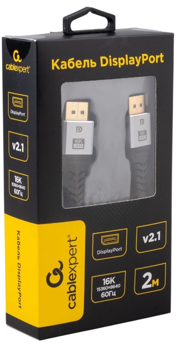 Кабель интерфейсный DisplayPort Cablexpert CCP-DP16K-2M